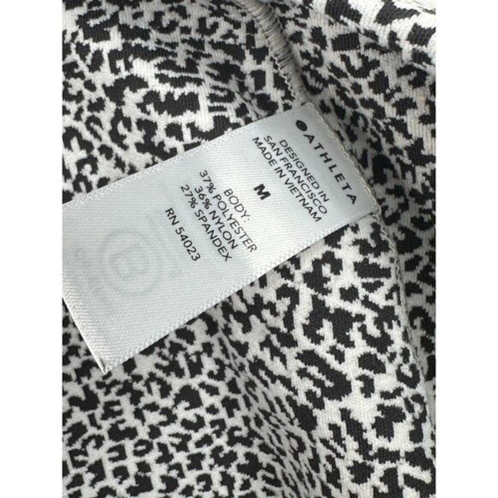Athleta Animal Print Salutation Stash II Textured Tight Size Medium Black/White‎ - Picture 4 of 8